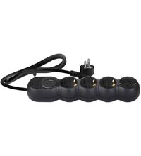 Prelungitor 4 posturi Wconn, 2P+E+2xUSB, 3 metri, negru, 16A