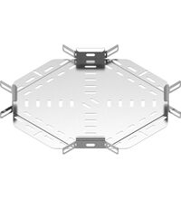 Derivatie ''+'' pentru jgheab metalic din tabla perforata, Baks, 300x30x0.7mm