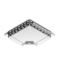 Cot 90 grade pentru jgheab metalic din tabla perforata, Baks, 150x30x1mm