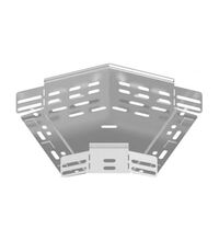 Cot 90 grade pentru jgheab metalic din tabla perforata, Baks, 300x60x1mm