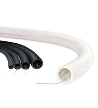 Tub flexibil PVC Courbi, cu fir de tragere, 25mm, gri, Domo