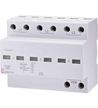 Descarcator la supratensiune ETI, 3+0, compact fara semnalizare, 3P, tip B+C, 320VAC, TN-C, 002440368