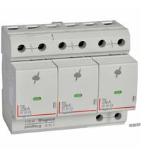 Descarcator la supratensiune Legrand, 3+0, debrosabil cu semnalizare, 3P, tip B, 350V, 412282