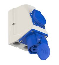 Priza combinata monofazica/schuko PCE, IP44, mobila, 2P+E, 16/16A , 9213-6f