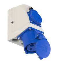 Priza combinata monofazica/schuko PCE, IP44, mobila, 2P+E, 32/16A , 9223-6fw