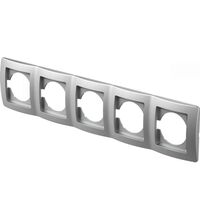 Rama decorativa aparataj unitar TEM, orizontala, 5 posturi, argintiu, Ekonomik, OE50ES