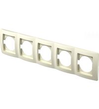Rama decorativa aparataj unitar TEM, orizontala, 5 posturi, fildes, Ekonomik, OE50IW