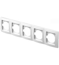 Rama decorativa aparataj unitar TEM, orizontala, 5 posturi, alb, Ekonomik, OE50PW
