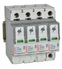Descarcator la supratensiune Legrand, 4+0, debrosabil fara semnalizare, 4P, tip C, 320V, 412223