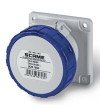 Priza monofazica Scame, IP66/IP68, incastrata, 2P+E, 63A , 428.6363