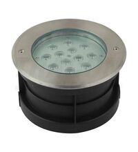 Spot LED, pentru pardoseli/gradina, fix, rotund, argintiu, 12W, incastrat, 4500K, IP65, Tracon