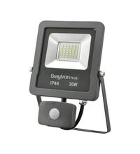 Proiector LED cu senzor de miscare, 120 grade, gri, 30W, 3000K, IP44, Flood, Braytron
