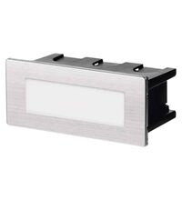 Spot LED, incastrat trepte/pardoseli, dreptunghiular, crom, 1.5W, 4000K, IP65, Emos