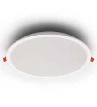 Spot LED, tip panel, incastrat, rotund, alb, 24W, 3000K, cu sistem de pornire incorporat, IP20, Lumen