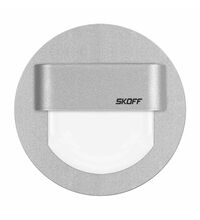 Spot LED, rotund, argintiu, 1.8W, 230VAC, incastrat trepte/perete, albastra, IP20, MA, Skoff