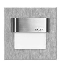 Spot LED, patrat, argintiu, 1.8W, 230VAC, incastrat trepte/perete, 3000K, IP20, MA, Skoff