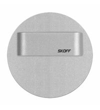 Spot LED, rotund, argintiu, 1.8W, 230VAC, incastrat trepte/perete, 3000K, IP20, MB, Skoff