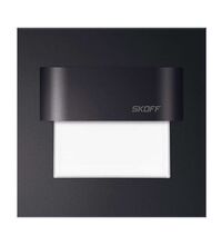 Spot LED, patrat, negru, 0.8W, 10VDC, incastrat trepte/perete, albastra, IP66, MH, Skoff