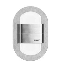 Spot LED, elipsa, argintiu, 1.6W, 10VDC, incastrat trepte/perete, 3000K, IP20, ML, Skoff