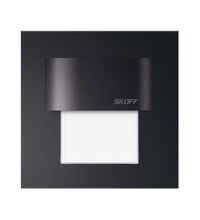 Spot LED, patrat, negru, 0.4W, 10VDC, incastrat trepte/perete, albastra, IP20, ML, Skoff