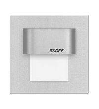 Spot LED, patrat, argintiu, 0.4W, 10VDC, incastrat trepte/perete, 3000K, IP20, ML, Skoff