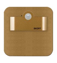 Spot LED cu senzor de miscare, patrat, alama, 2.4W, 230VAC, incastrat trepte/perete, , IP20, MN, Skoff
