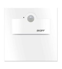 Spot LED cu senzor de miscare, patrat, alb, 2.4W, 230VAC, incastrat trepte/perete, albastra, IP20, MN, Skoff