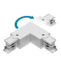 Element de conectare pentru sina, tip "L", fix, dreapta, alb, GTV