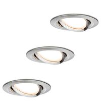 Set 3 spoturi LED RGB Coin, dimabil, incastrate, mobile, rotunde, crom satinat, 6W, 2700K, IP23, Nova Plus LED, Paulmann, 929.59
