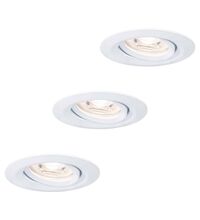 Set 3 spoturi LED Coin, dimabile, incastrate, mobile, rotunde, alb mat, 4.2W, 2700K, IP23, Nova mini LED, Paulmann, 929.71