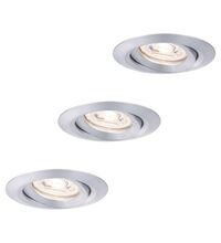 Set 3 spoturi LED Coin, dimabile, incastrate, mobile, rotunde, argintiu, 4.2W, 2700K, IP23, Nova mini LED, Paulmann, 929.75