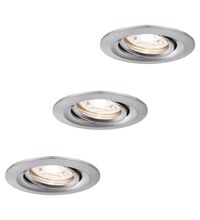 Set 3 spoturi LED Coin, incastrate, mobile, rotunde, crom satinat, 4W, 2700K, IP23, Nova mini LED, Paulmann, 942.95
