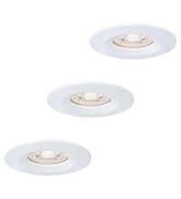 Set 3 spoturi LED Coin, incastrate, fixe, rotunde, alb mat, 4W, 2700K, IP23, Nova mini LED, Paulmann, 942.99