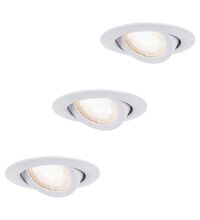 Set 3 spoturi LED, mobile, incastrat, rotund, alb mat, 18W, 3000K, IP20, Paulmann