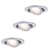 Set 3 spoturi LED, mobile, incastrat, rotund, crom mat, 18W, 3000K, IP20, Paulmann