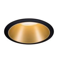 Spot LED, dimabil, incastrat, fix, rotund, negru/auriu mat, 6.5W, 2700K, IP44, Cole, Paulmann