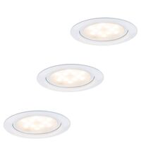 Set 3 spoturi LED, pentru mobilier suspendat, rotunde, alb, incastrat, 3x4.5W, IP44, Paulmann