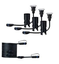 Set 3 spoturi LED, pentru pardoseli/gradina, argintiu, 3x2.5W, IP65, Paulmann, 939.49