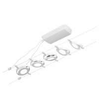 Set corpuri de iluminat pe cabluri LED, tip spot, montaj pe cabluri, 5x4.5W, alb mat/crom, IP20, Paulmann, 944.16