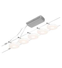 Set corpuri de iluminat pe cabluri LED, tip spot, montaj pe cabluri, 5x4.5W, alb/crom satinat, IP20, Paulmann, 944.26
