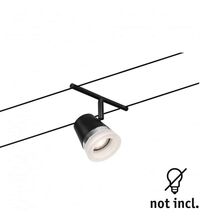 Corp de iluminat pe cabluri GU5.3, tip spot, montaj pe cabluri, 10W, negru mat/crom, IP20, Paulmann, 944.64