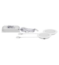 Set 2 spoturi LED, pentru mobilier suspendat, rotunde, alb mat, incastrat, 2x2.5W, IP44, Paulmann