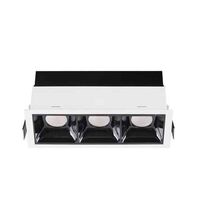 Spot LED, fix, incastrat, rectangular, alb/negru, 3x7W, 3000K, IP20, Nova Luce