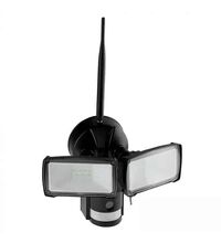 Proiector LED cu senzor de miscare, dublu, camera WiFi, aplicat, negru, 2x18W, 6000K, IP44, V-TAC