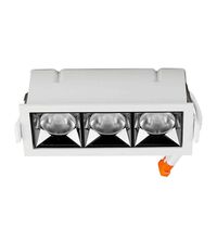 Spot LED, tip reflector 12 grade, fix, dreptunghiular, alb/crom, 3x4W, incastrat, 2700K, IP20, V-TAC