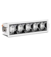 Spot LED, tip reflector, fix, dreptunghiular, alb/crom, 5x4W, incastrat, 4000K, IP20, V-TAC, SKU 995