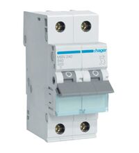 Siguranta automata (disjunctor) bipolara Hager, 2P, 40A, curba B, 6kA, MBN240
