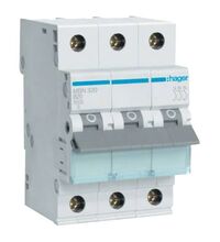 Siguranta automata (disjunctor) tripolara Hager, 3P, 20A, curba B, 6kA, MBN320