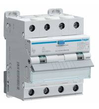 Siguranta automata (disjunctor) cu protectie diferentiala trifazica Hager, 32A, 300mA, curba C, RCBO, tip AC, 6kA, AFP482H