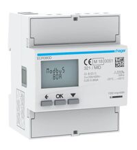 Contor de energie electrica trifazat cu masurare directa, 80A, 4 module, digital, Hager, ECR380D